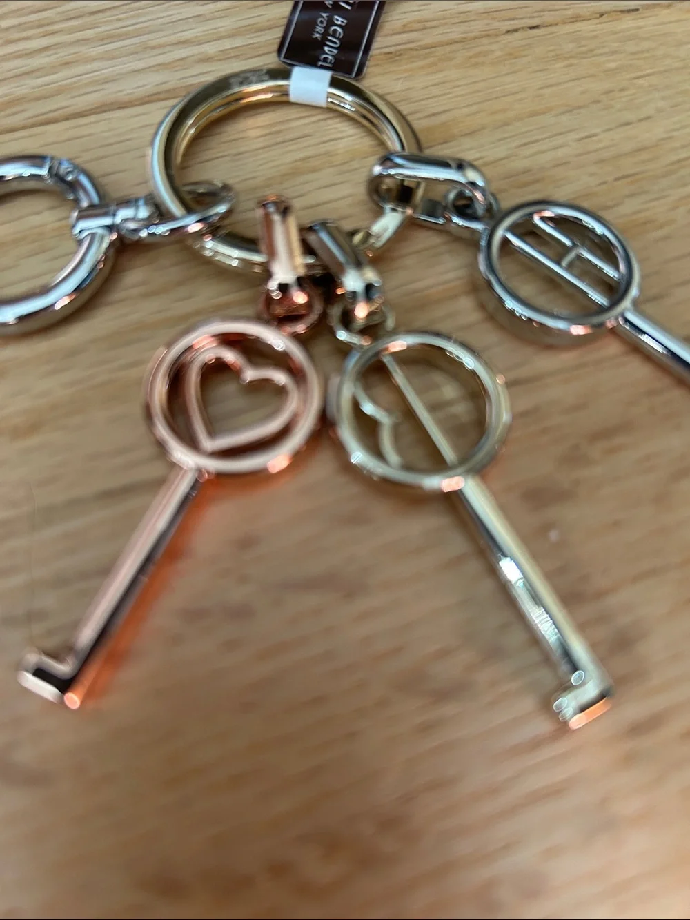 Henri Bendel NWT Three-Tone Key Charm Keyring - Dust bag included!